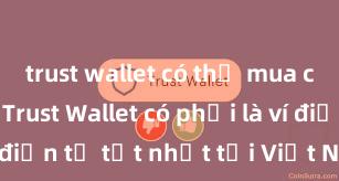 trust wallet có thể mua coin không Trust Wallet có phải là ví điện tử tốt nhất tại Việt Nam không?